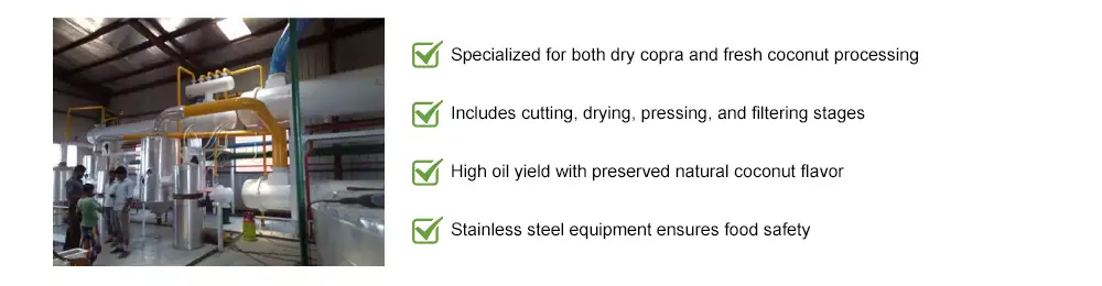 Turnkey coconut oil plant with full equipment set