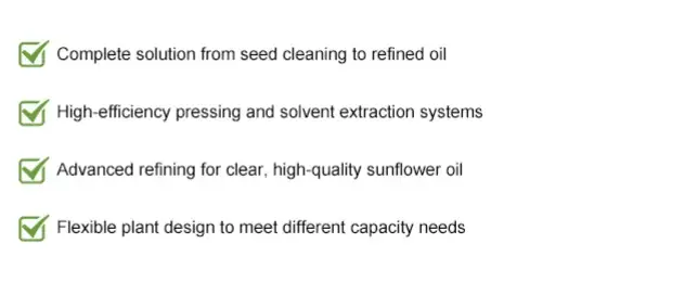 Sunflower oil production line key features and benefits